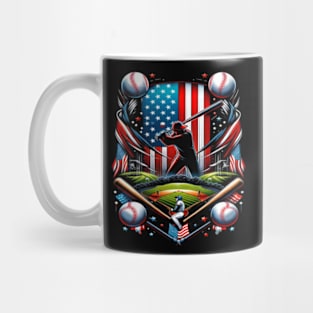 Baseball American Flag Mug